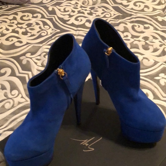 Giuseppe Zanotti Blue platform bootie Size 37.5 - Picture 4 of 5